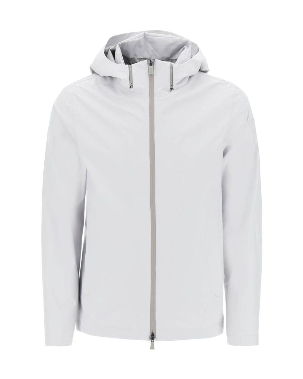 Herno White Zip-Up Hooded Laminar Windbreaker Jacket for men