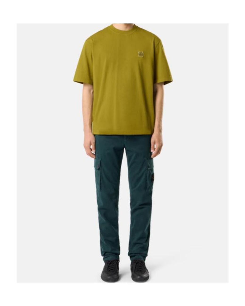 Stone Island Green Logo Patch T-Shirt for men