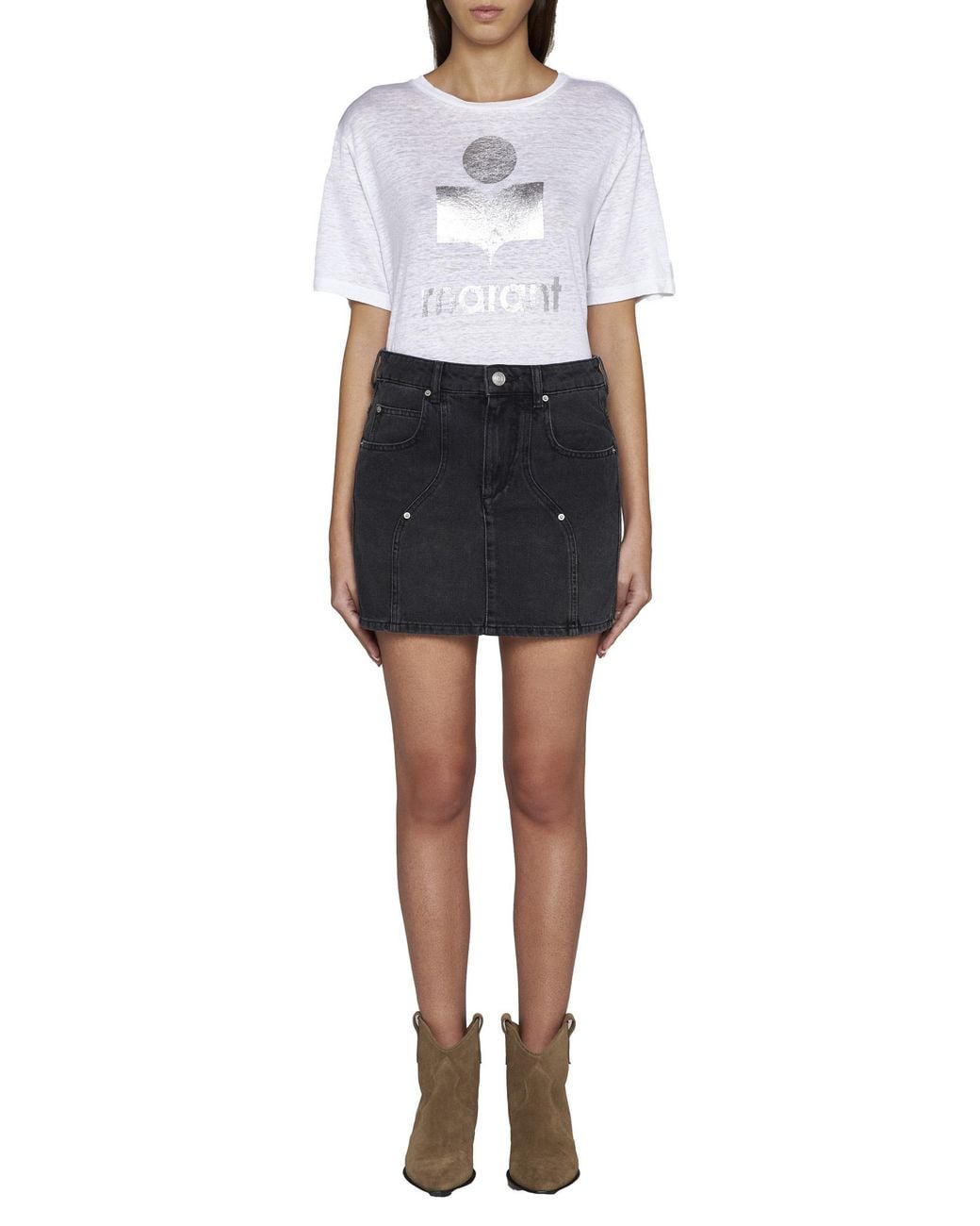 Isabel Marant White Isabel Marant Zewel Logo Print T-Shirt