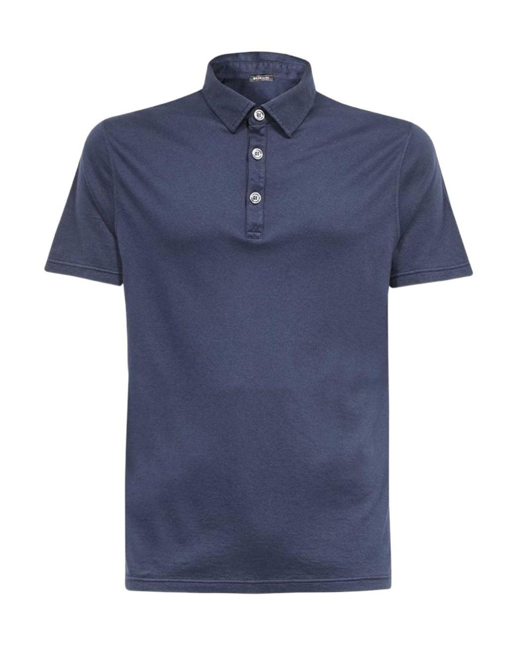 Kiton Blue Short-Sleeved Polo Shirt for men