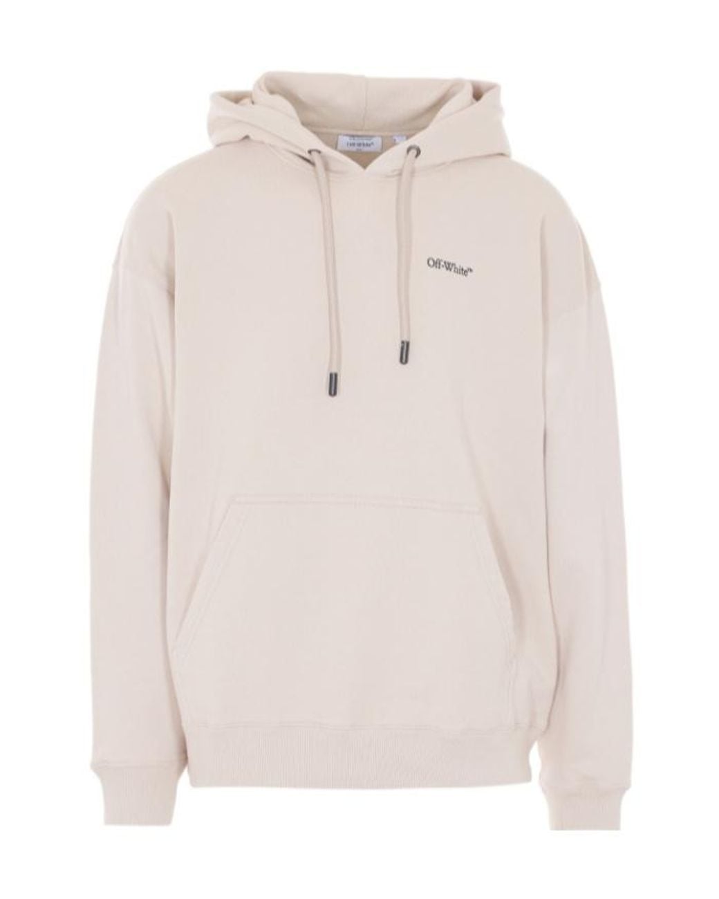 Off-White c/o Virgil Abloh White Logo Printed Drawstring Hoodie for men