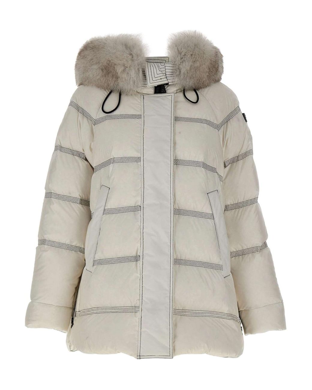 Peuterey Gray Quilted Hooded Coat