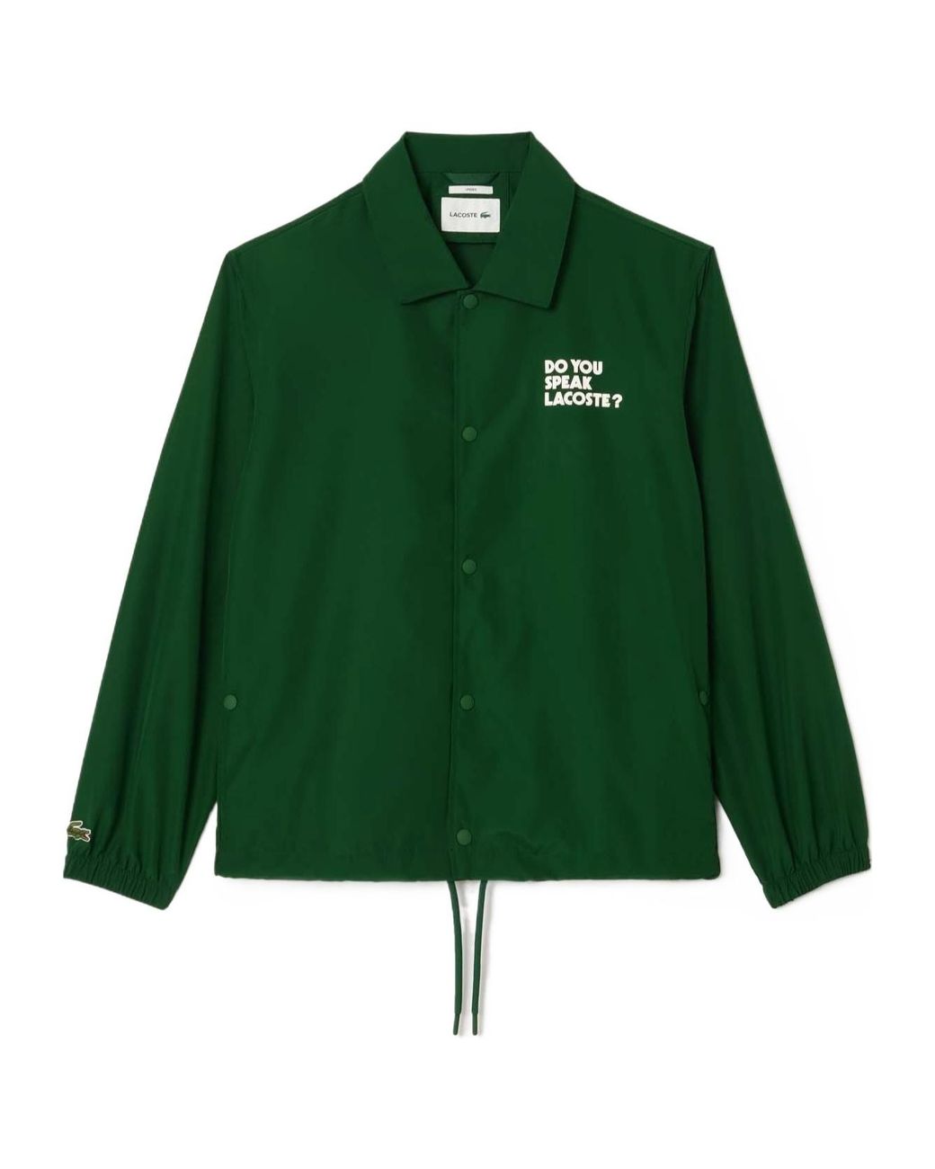Lacoste Green Lightweight Showerproof Ripstop Coach Jacket for men