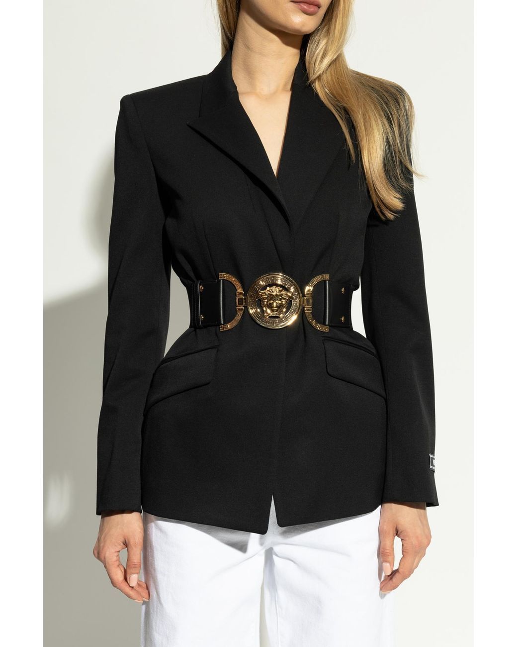 Versace White Medusa '95 Elasticated Band Belt