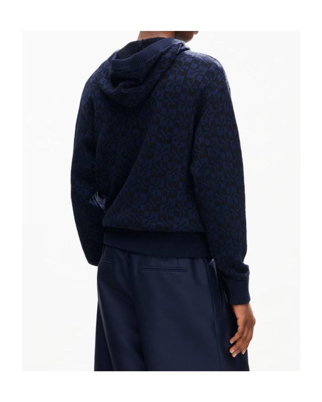 KENZO Blue 'Gram' Knitted Hoodie for men