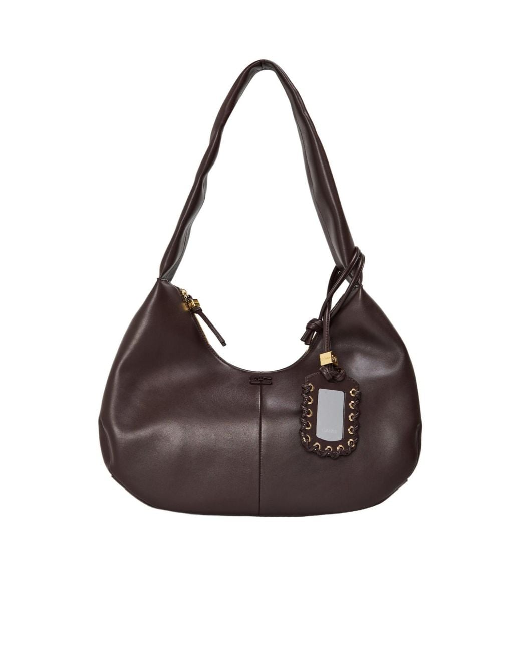 Ganni Brown Softleather Hobo Shoulder Bag
