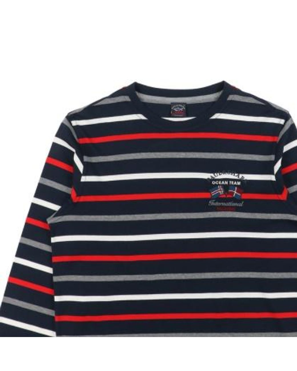 Paul & Shark Blue Striped Logo Long-Sleeve T-Shirt for men