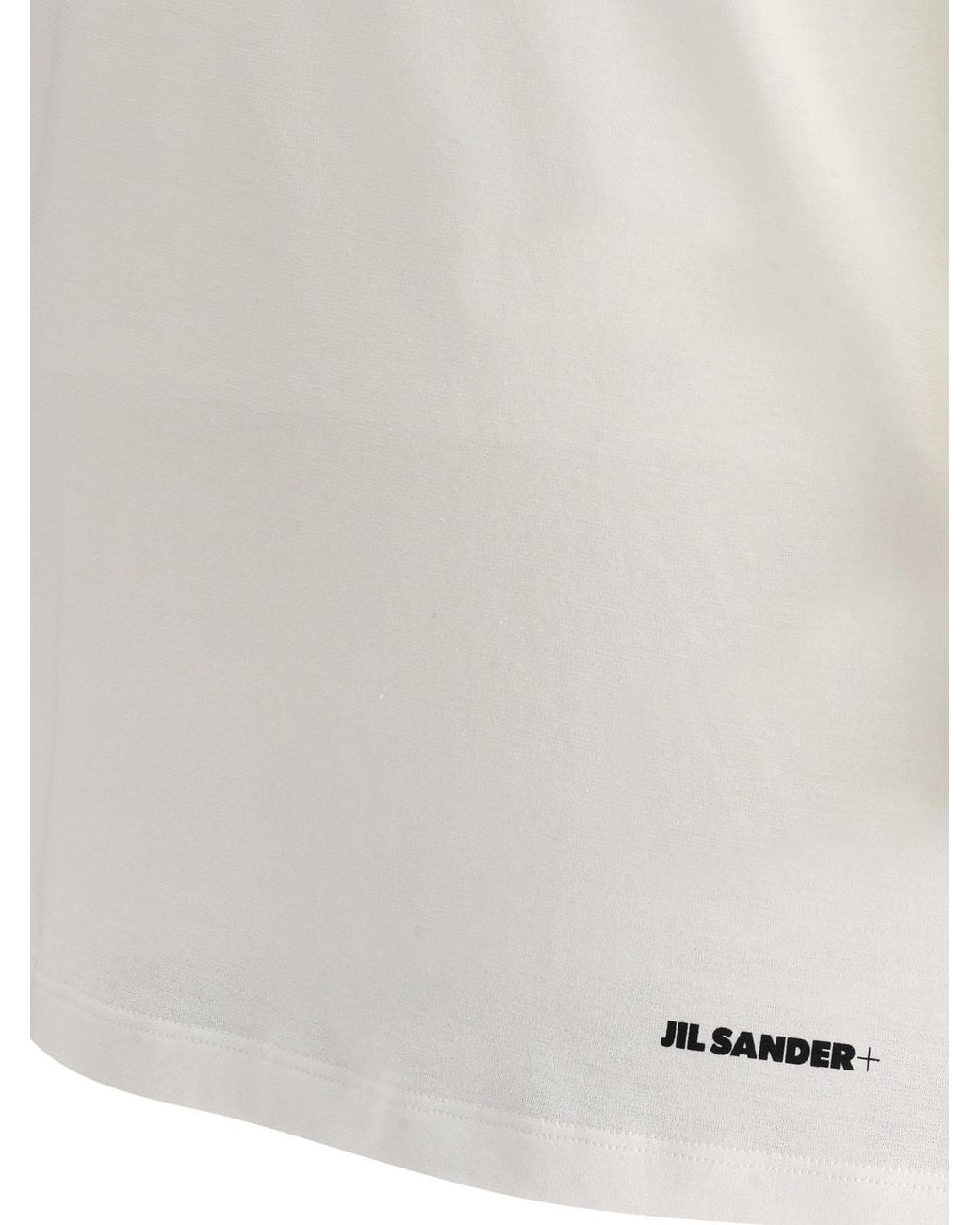 Jil Sander White Logo Printed Crewneck T-Shirt for men