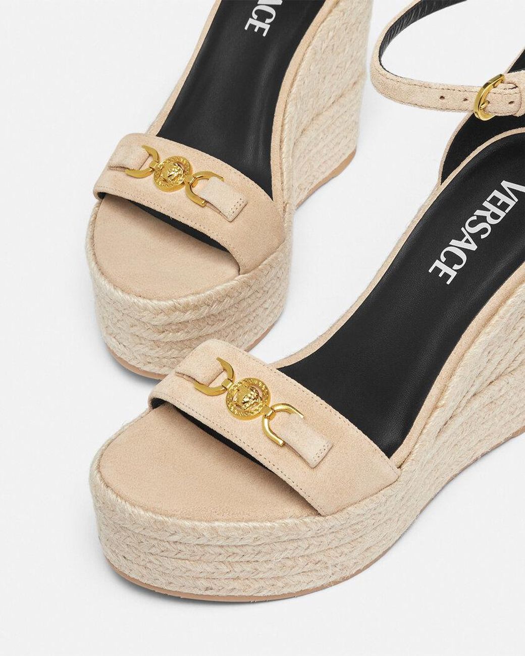 Versace Natural Wedge Sandals