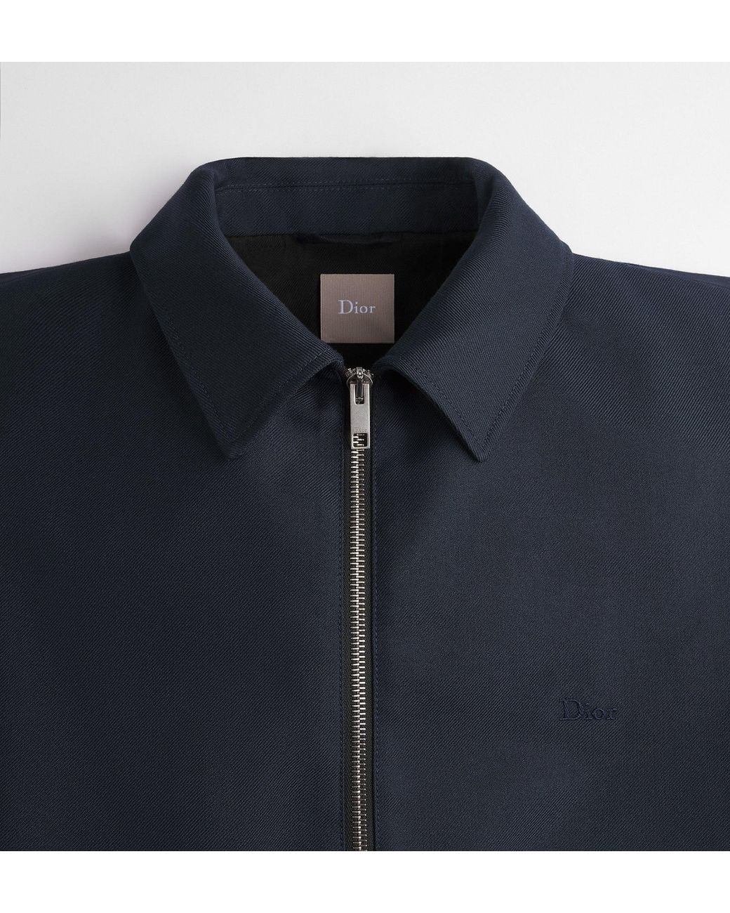 Dior Blue Zipped Jacket With Embroidery for men
