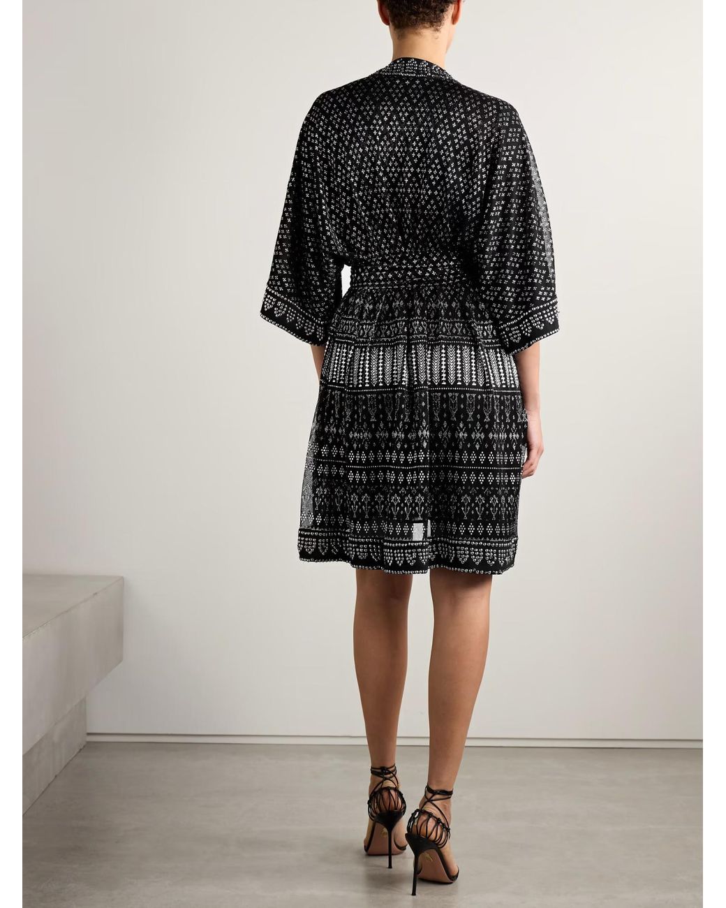 Isabel Marant Black Printed V-Neck Dress
