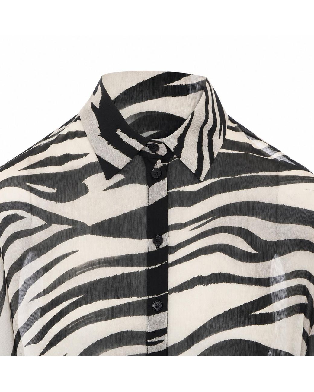 Patrizia Pepe Gray Sheer Zebra Shirt