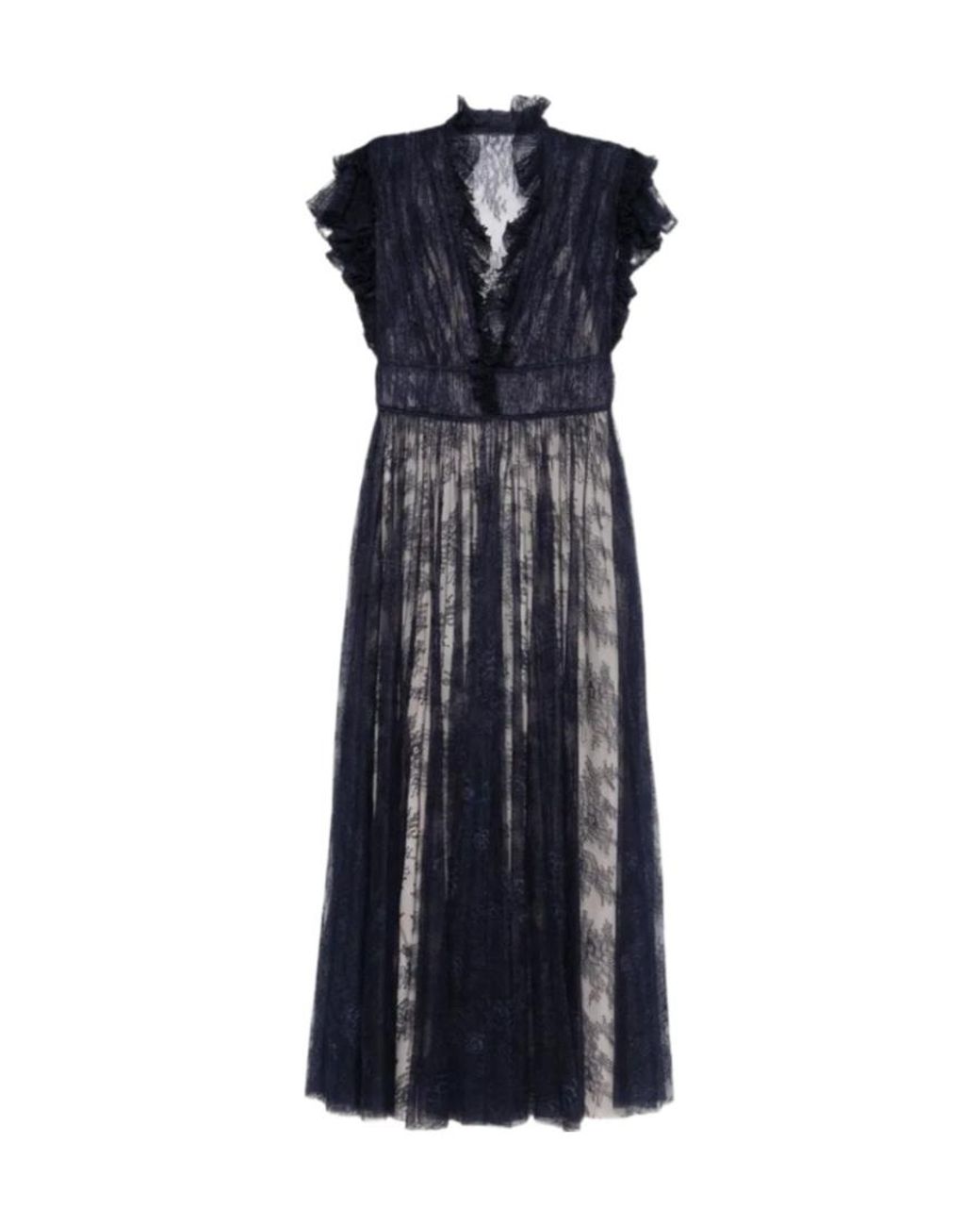 Alberta Ferretti Blue Lace Dress