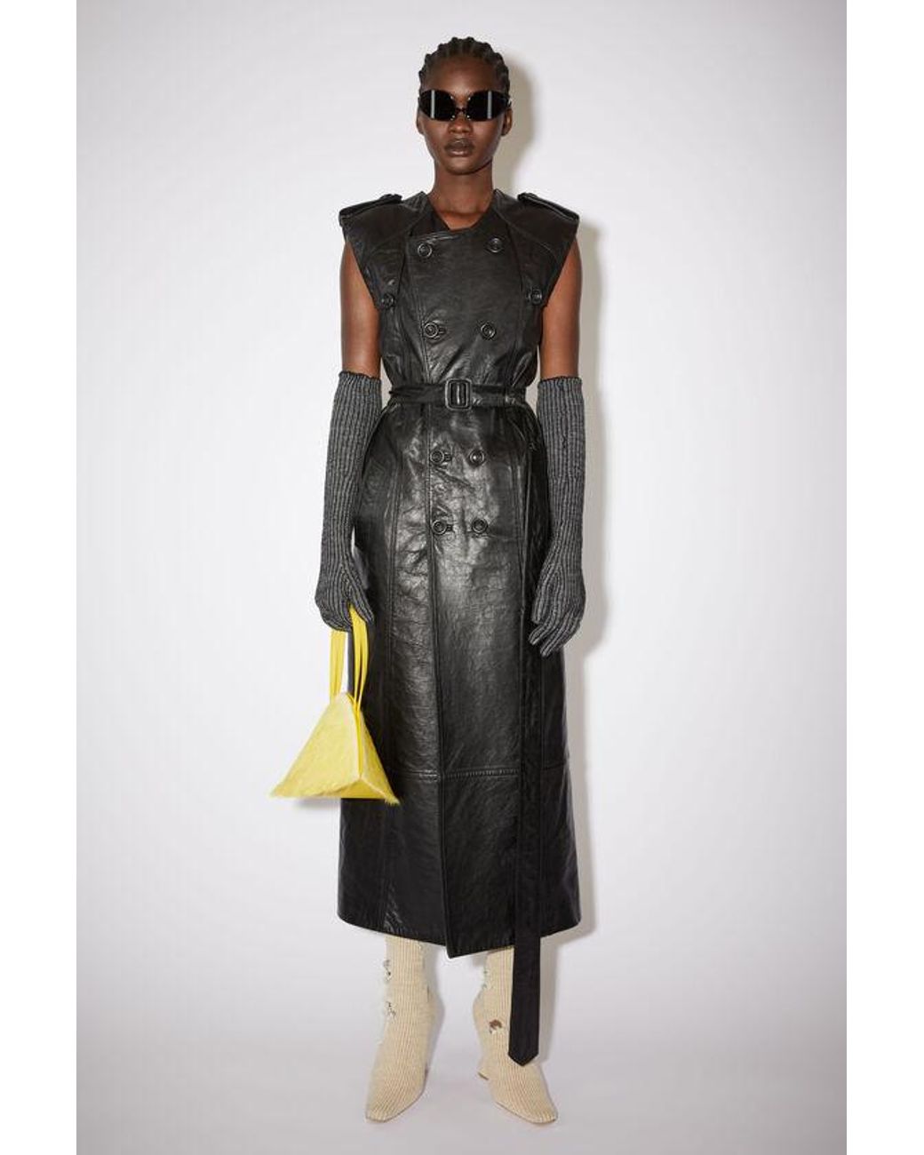 Acne Gray Sleeveless Double-Breasted Coat