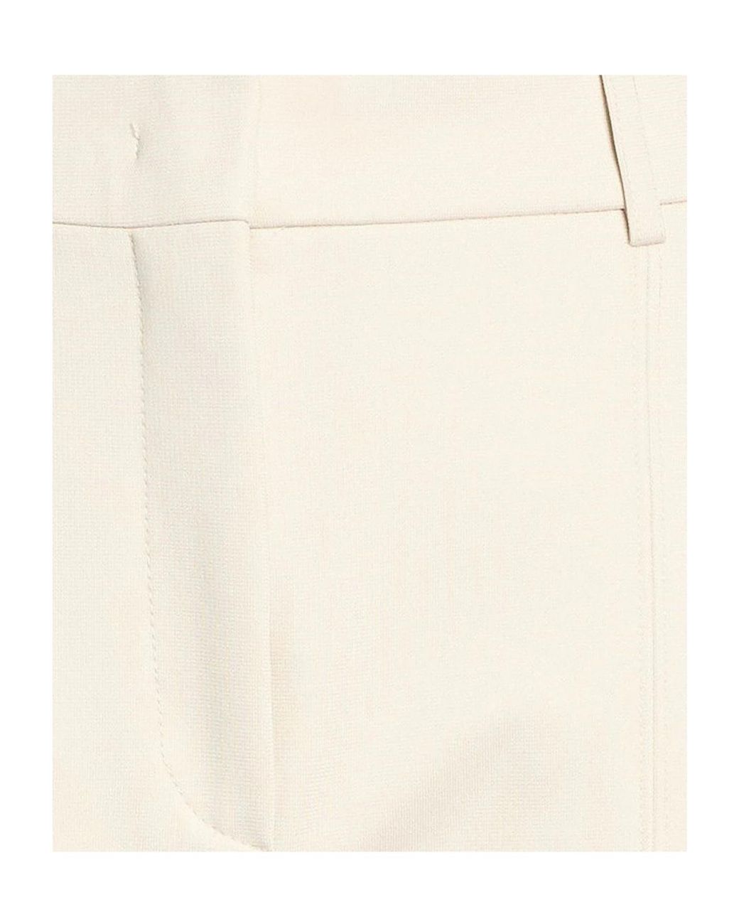 Sportmax White Solid Simple Straight-Leg Pants