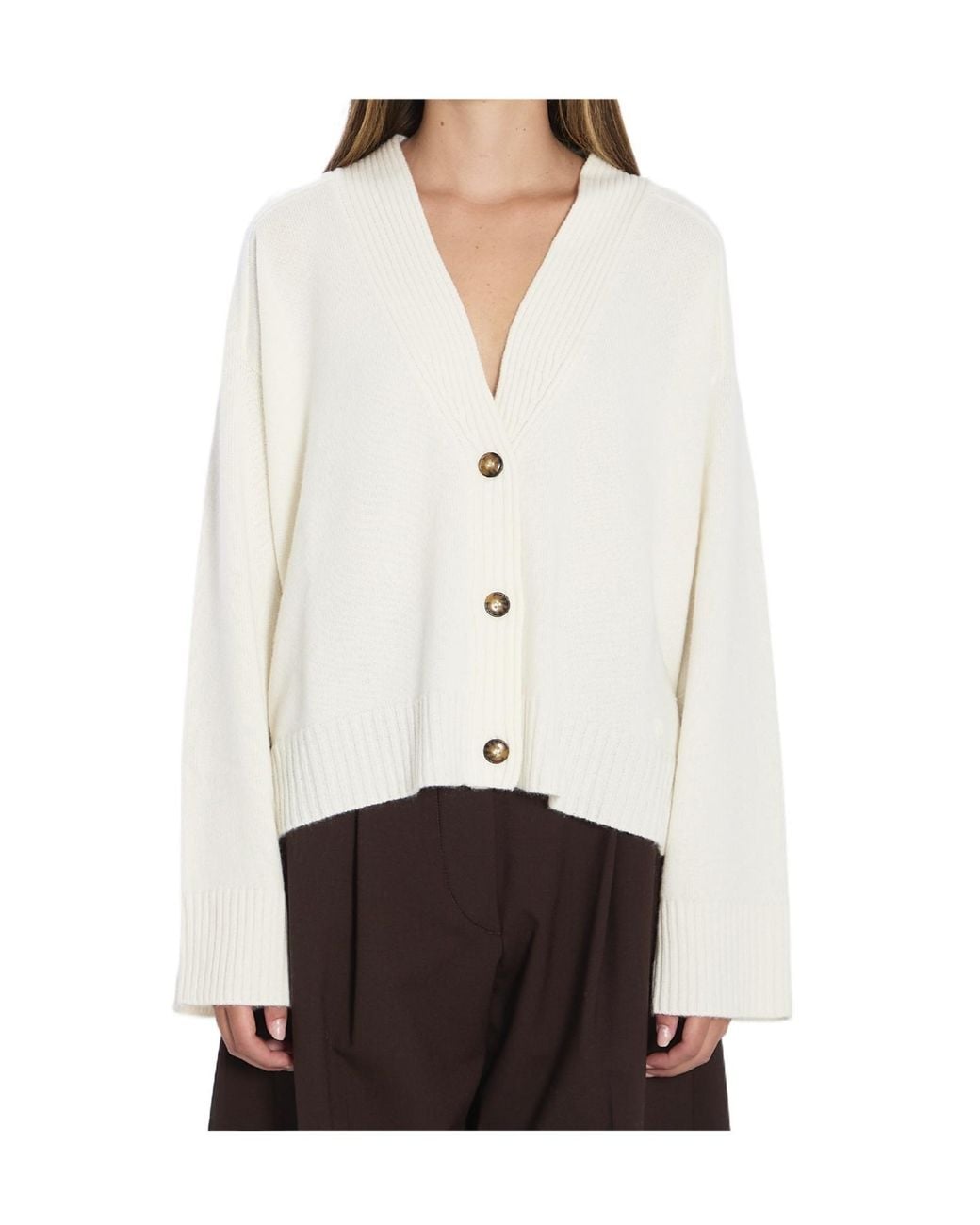 Loulou de Saison White Kaia Buttoned Cardigan