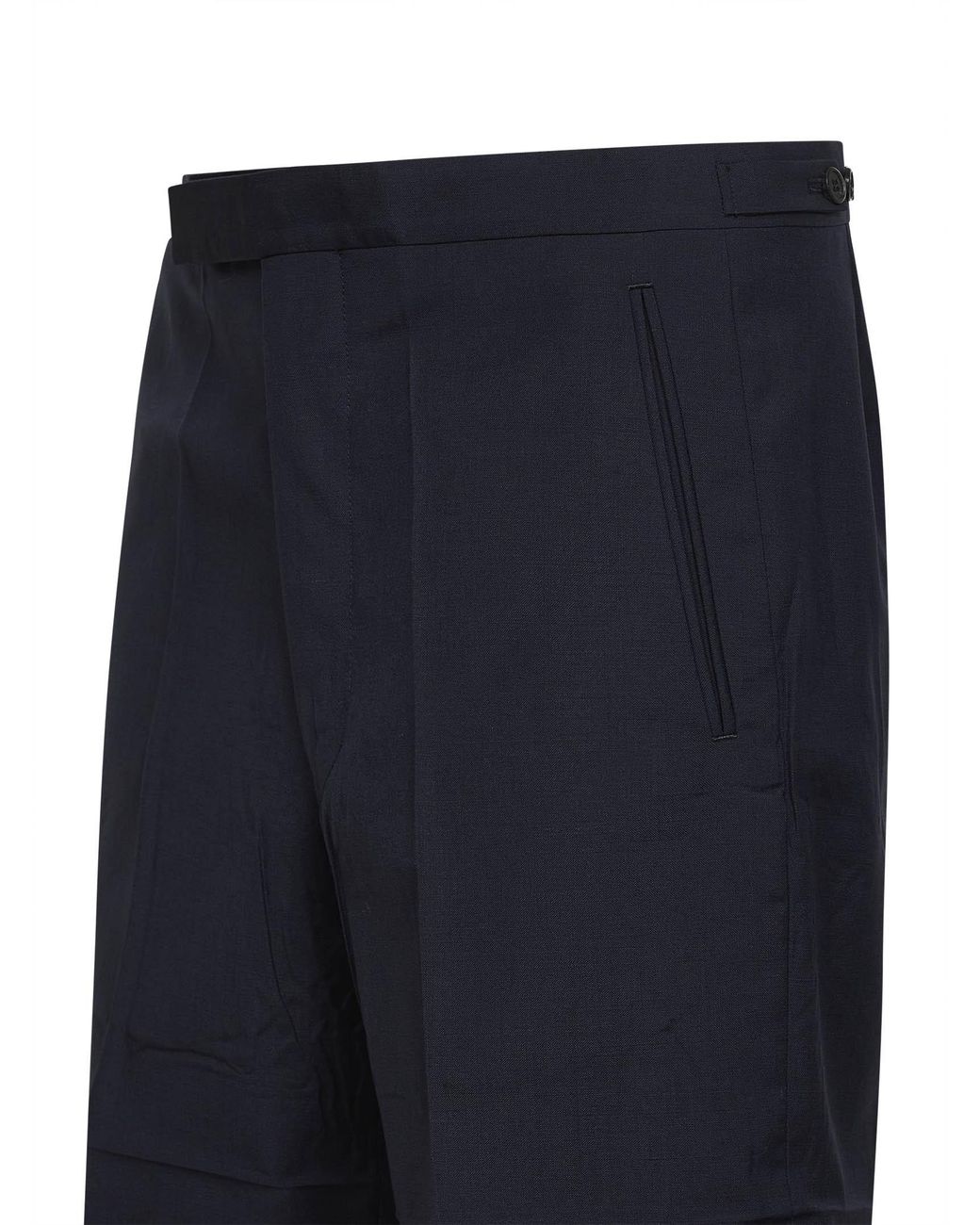 Prada Blue Triangle-Patch Pleated Shorts for men