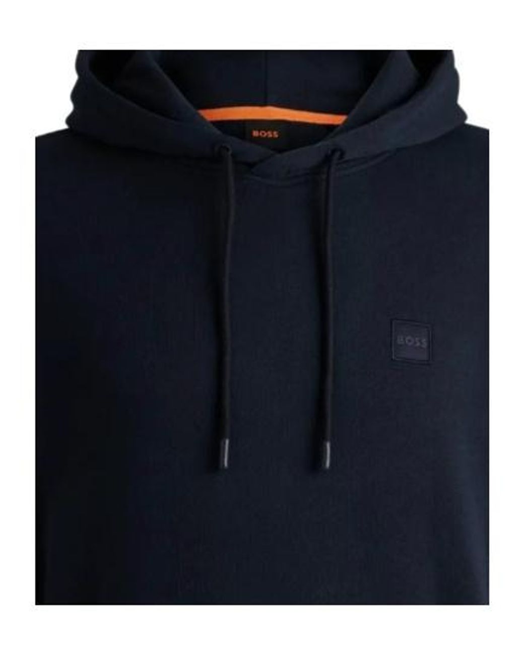 Boss Blue Boss Logo Patch Drawstring Hoodie for men
