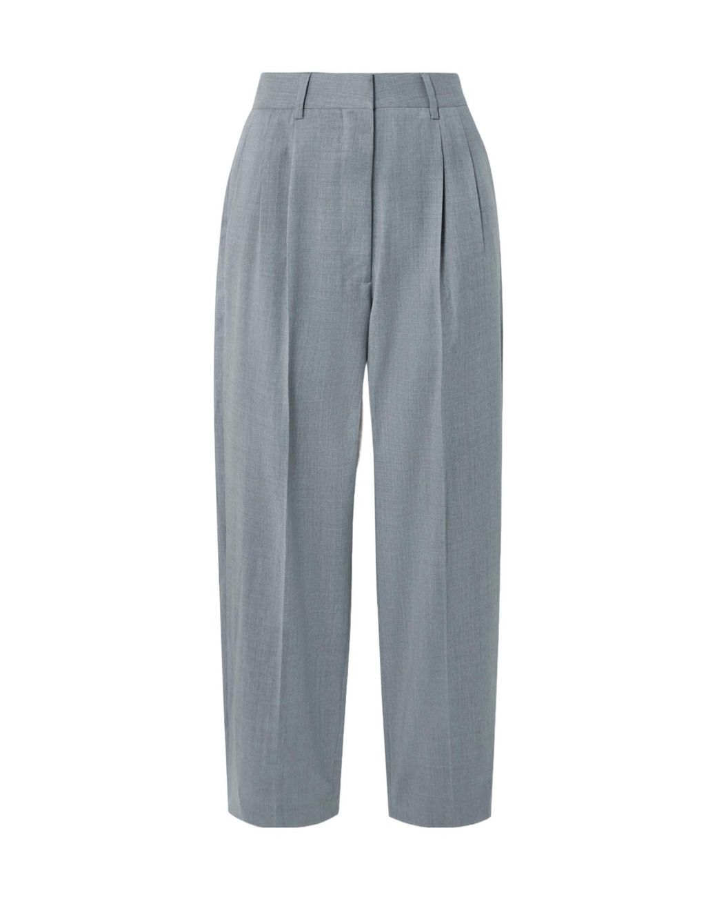 Blazé Milano Blue Pleated Wool-Twill Straight-Leg Pants