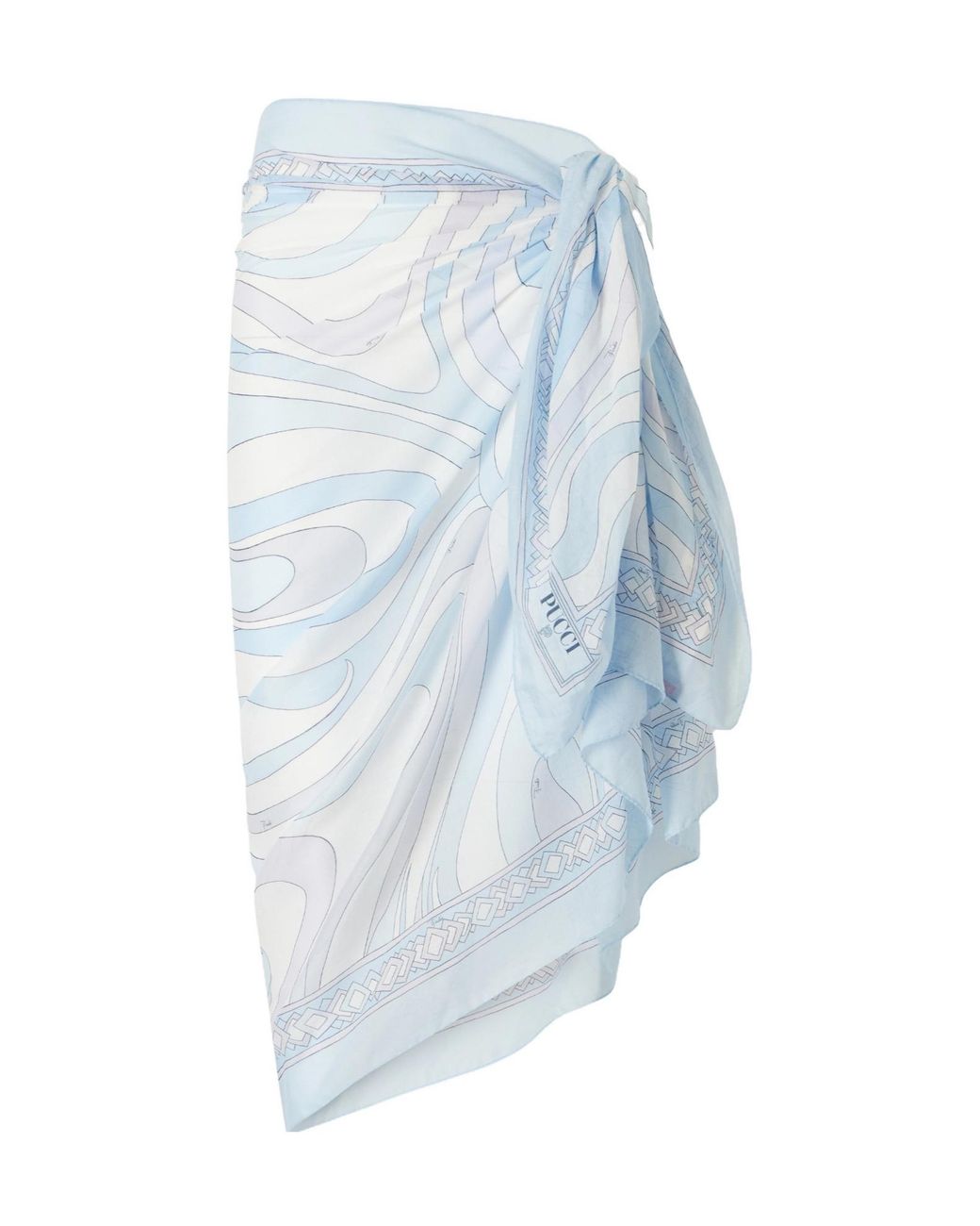 Emilio Pucci Blue Printed Cotton-Voile Pareo
