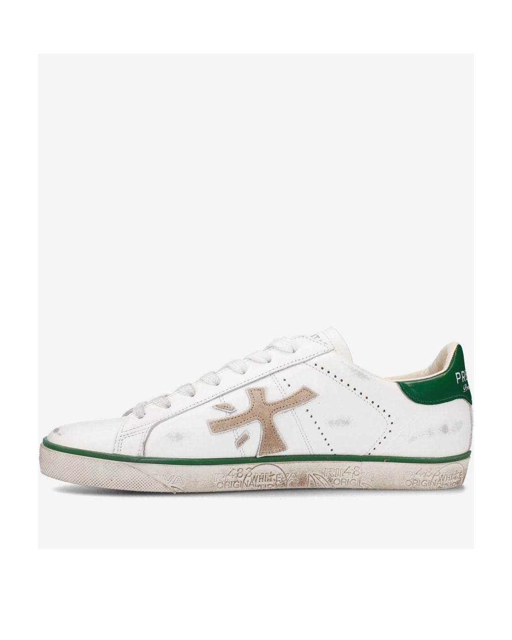 Premiata White Round Head Low-Cut Casual Shoes for men