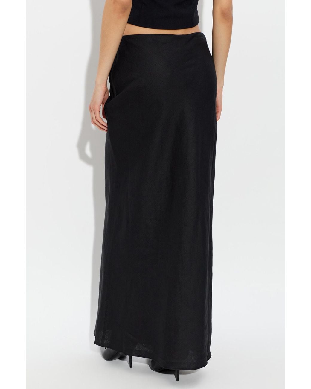 Cult Gaia Black Zip Maxi Skirt