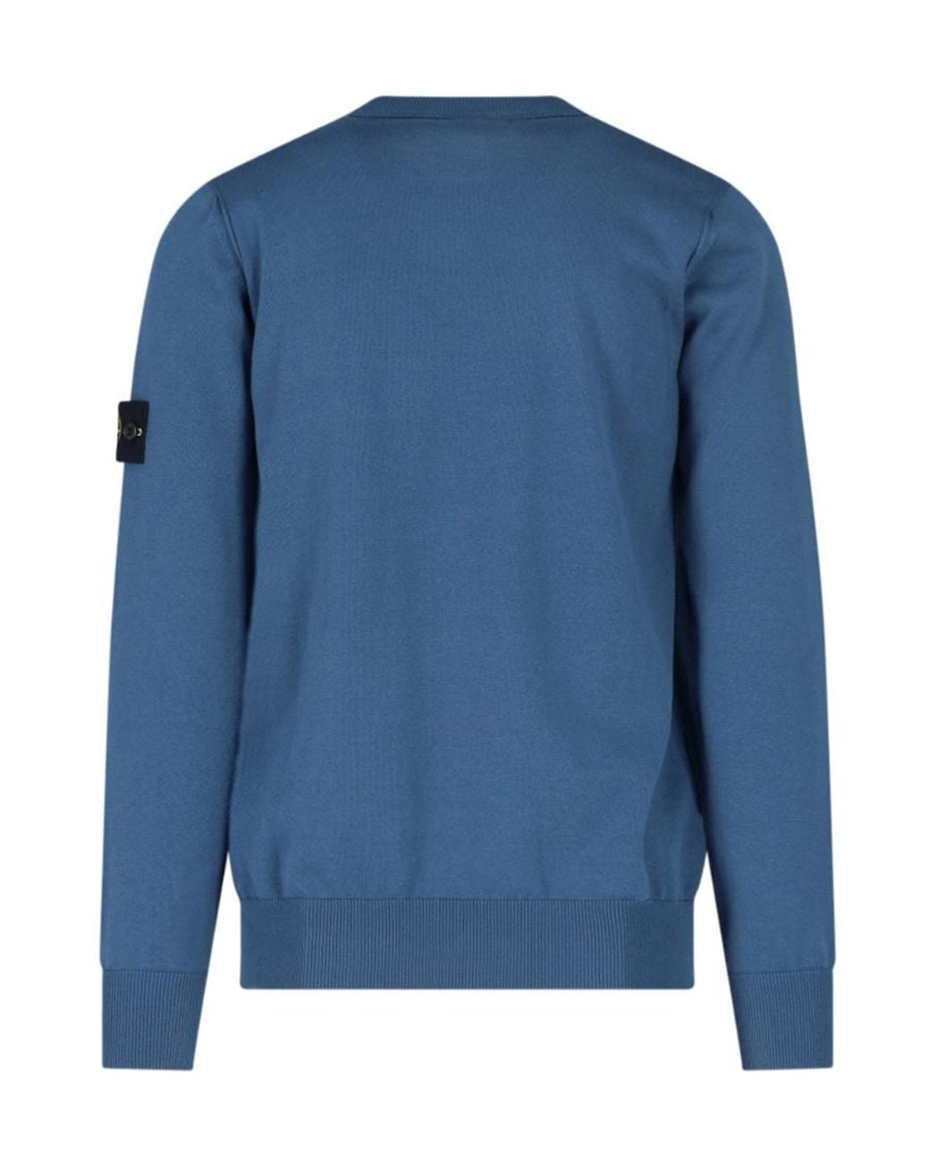 Stone Island Blue Logo Patch Knitted Jumper for men