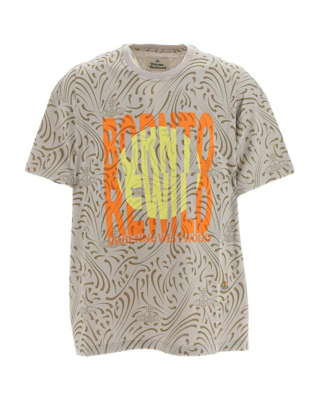 Vivienne Westwood Gray Graphic-Printed Crewneck T-Shirt for men