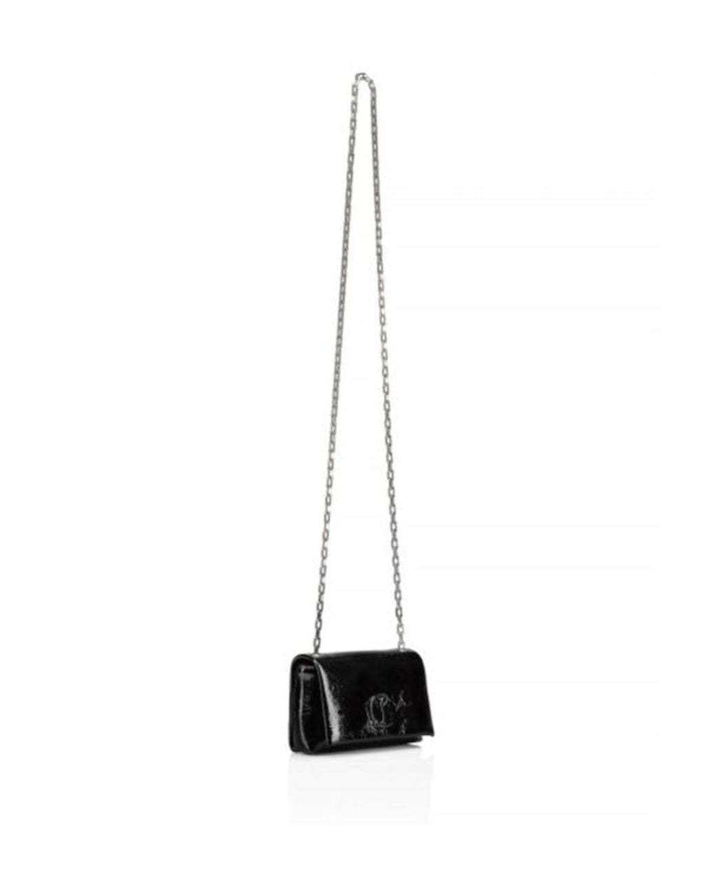 Christian Louboutin Black Loubi54 Foldover Top Crossbody Bag