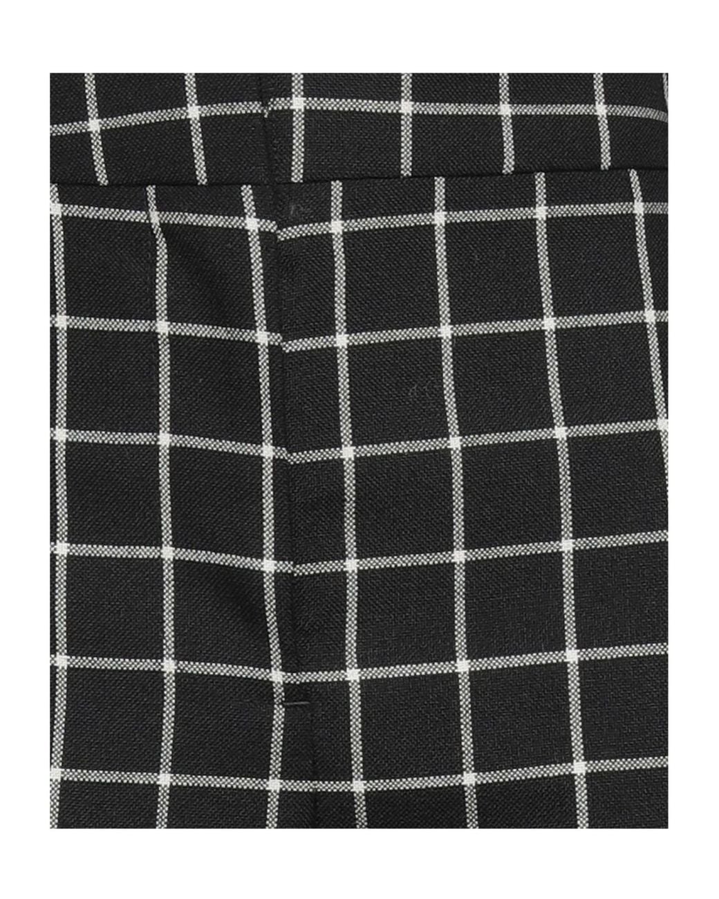 Marni Black Plaid Cropped Trousers