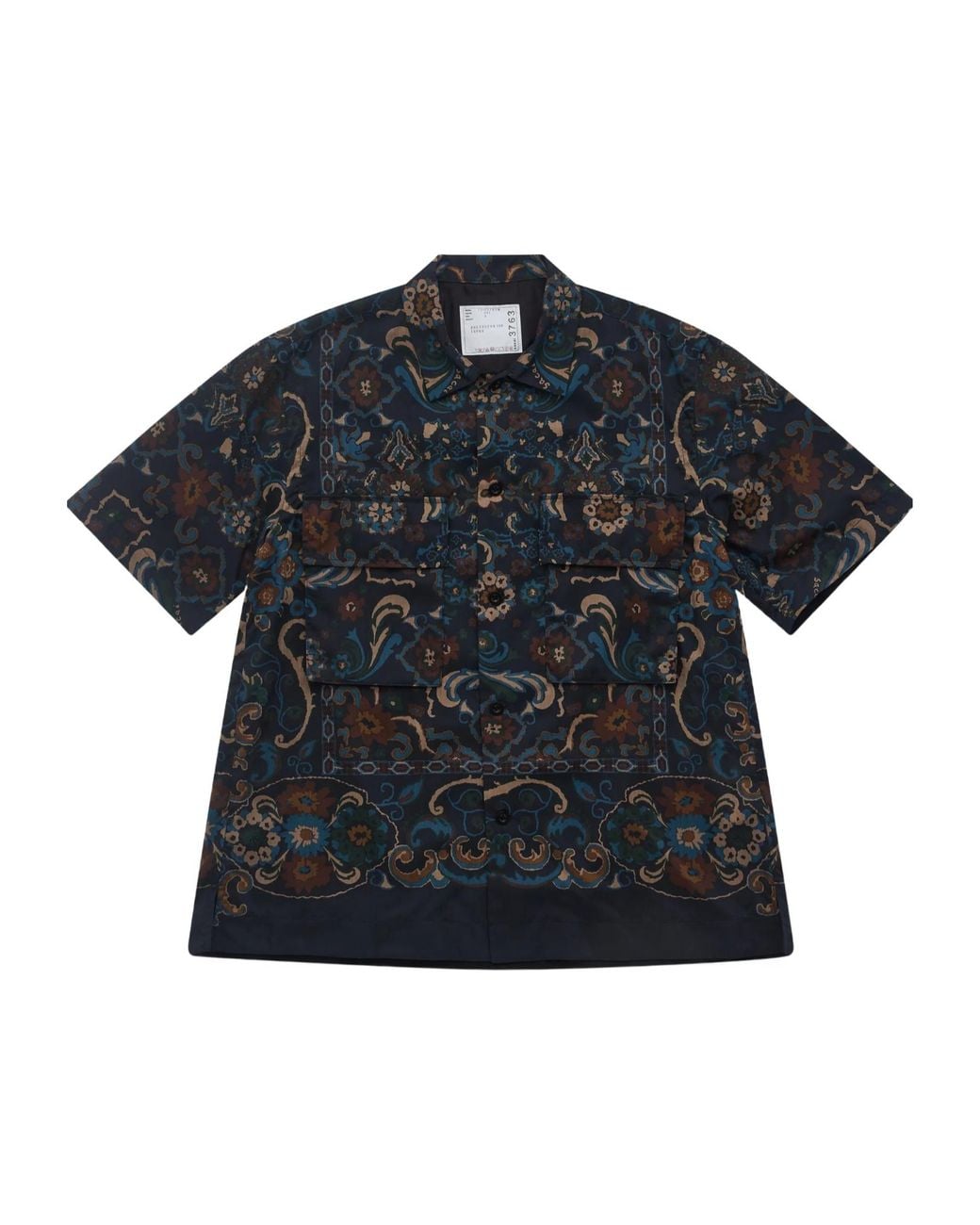 Sacai Blue Paisley-Pattern Pocket Shirt for men