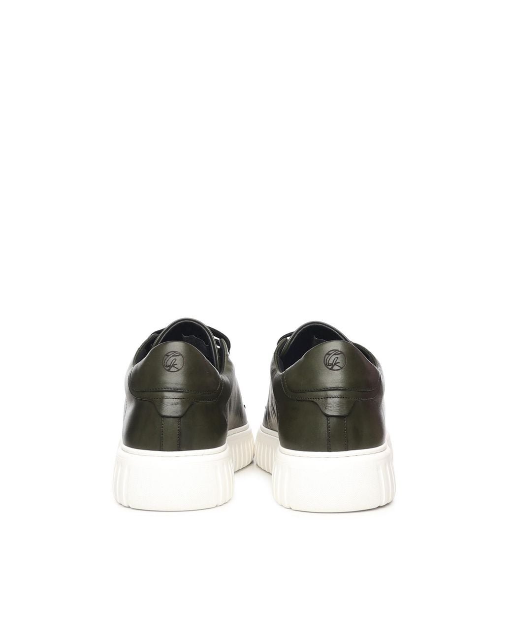 Giuliano Galiano Green Mars Leather Low-Top Sneakers for men