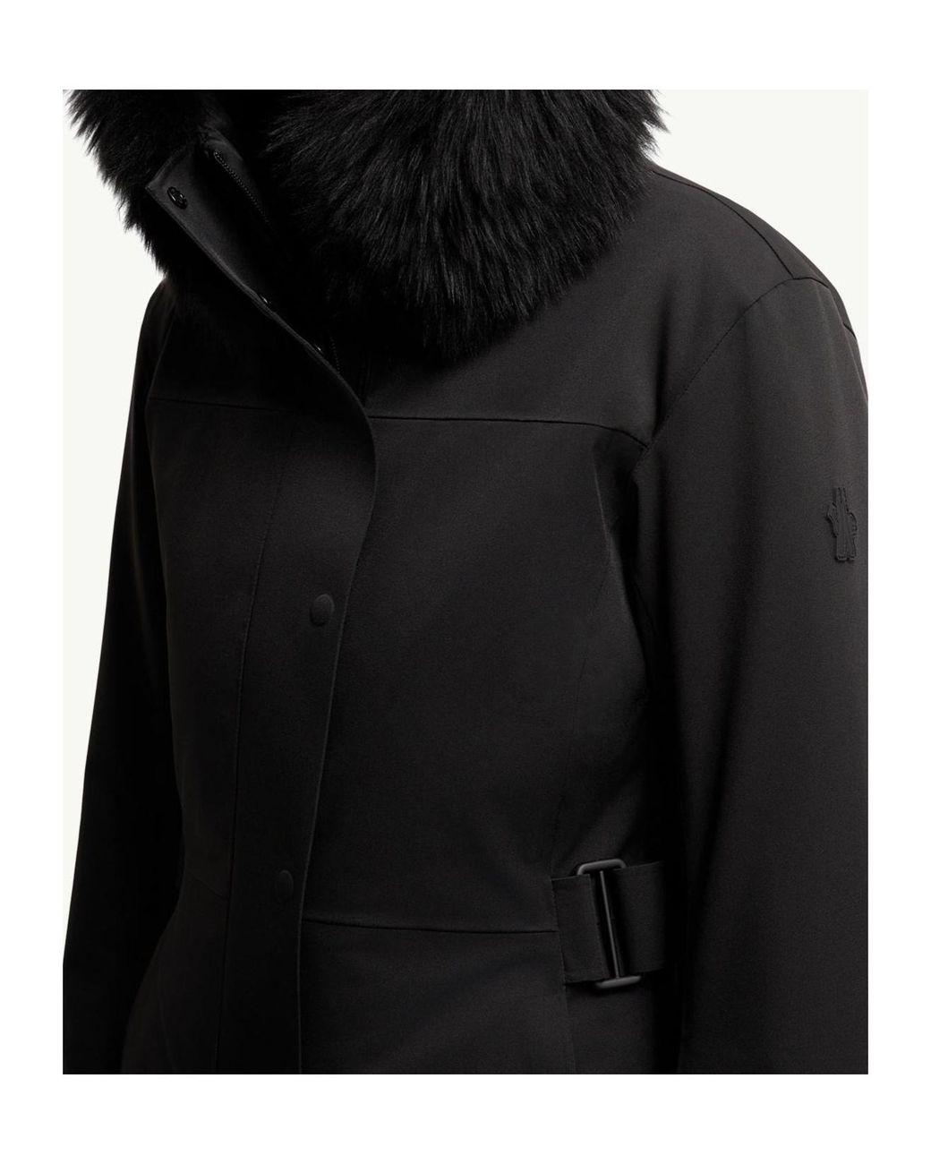 Moncler Black Grenoble Fur-Trim High Performance Jacket