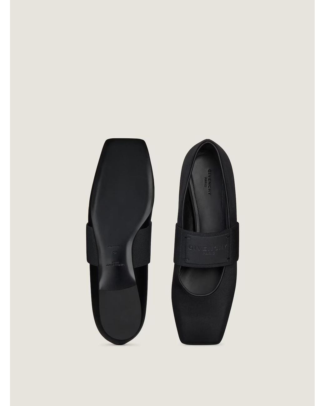 Givenchy Black Sliced Square Ballet Flats