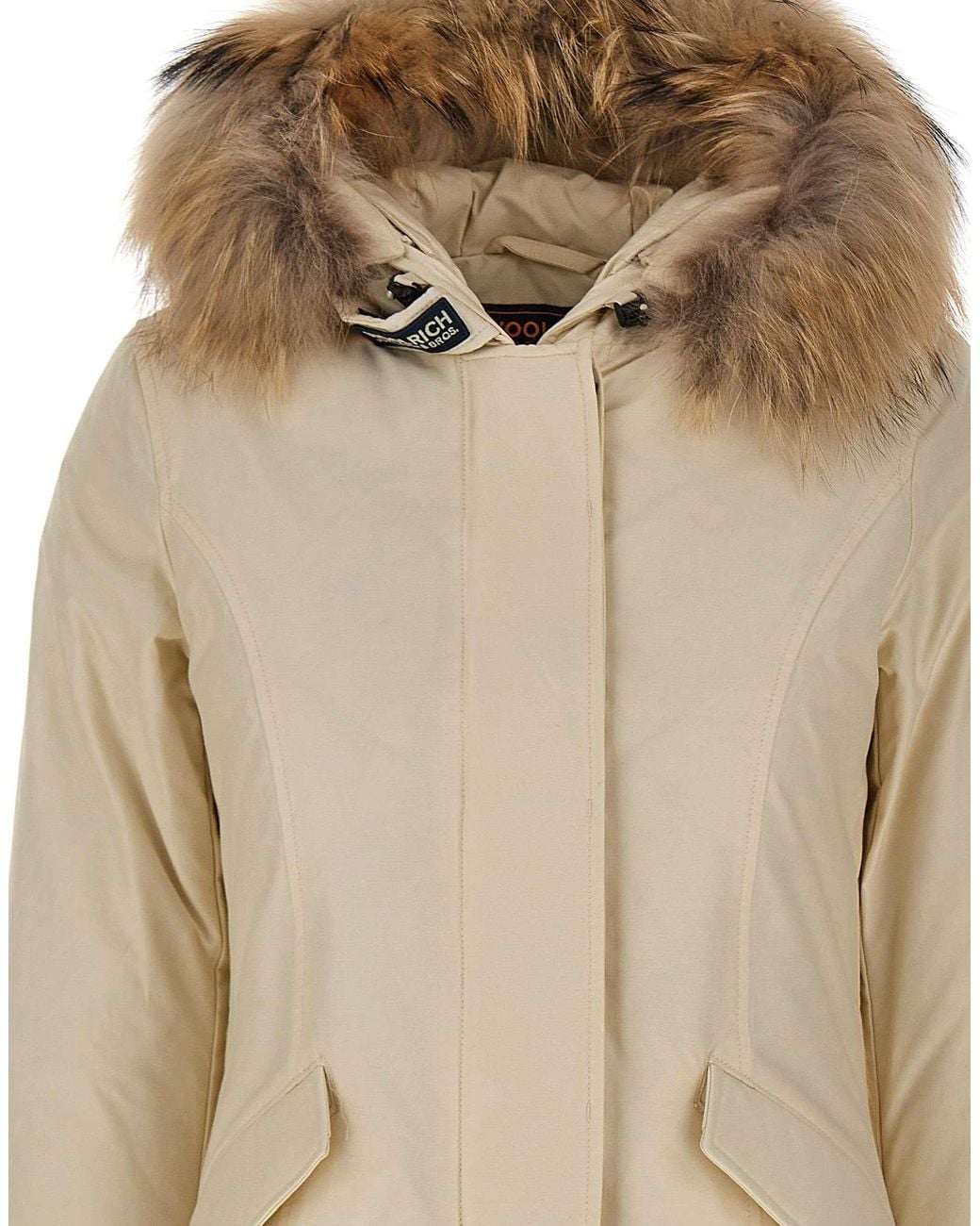 Woolrich Natural Arctic Raccoon Hooded Parka Coat