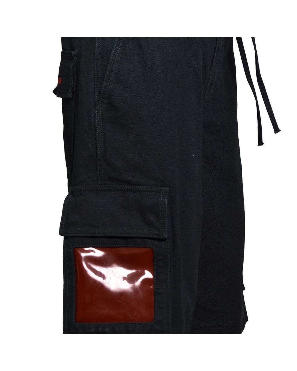 44 Label Group Black Cargo Bermuda Shorts With Logo for men