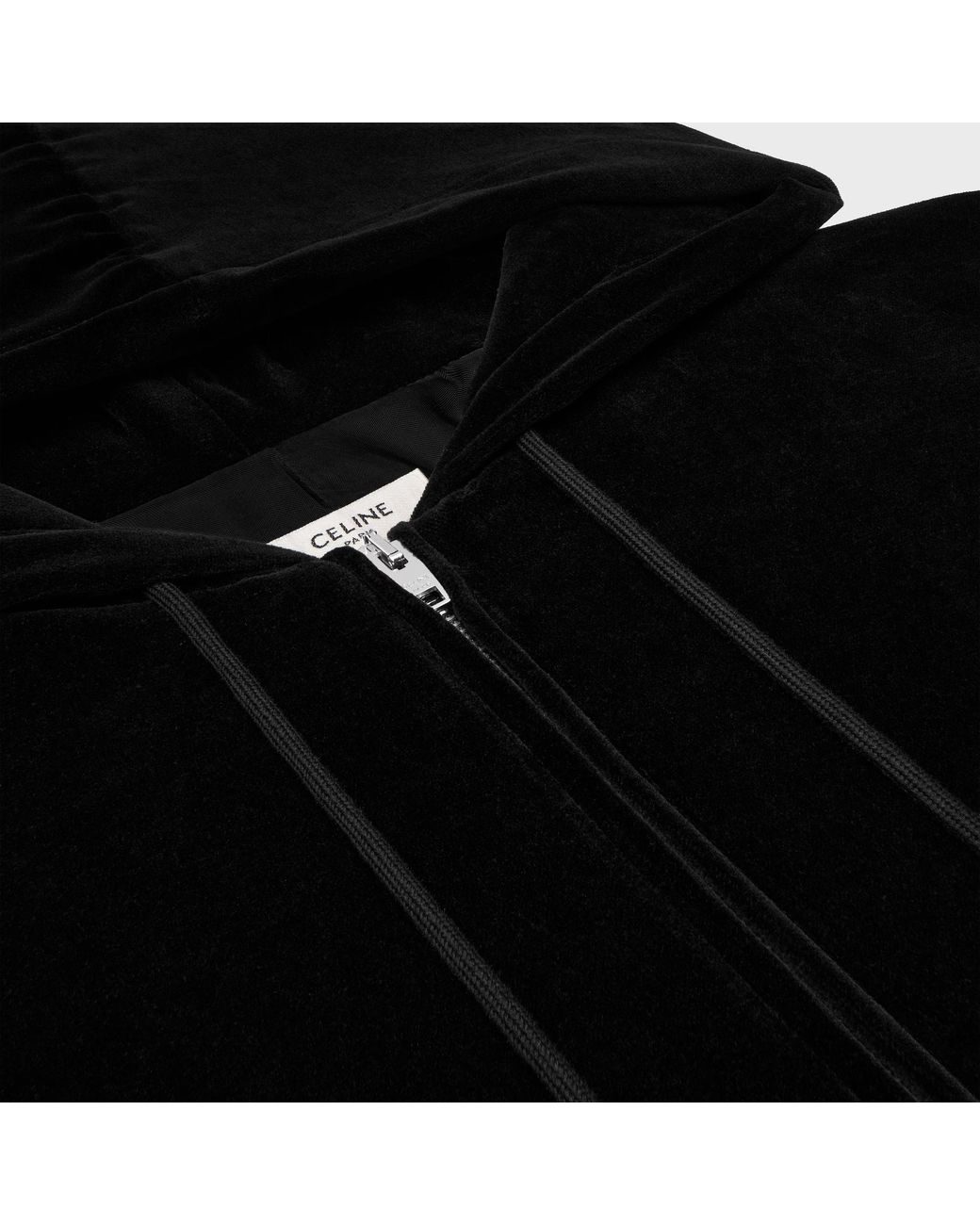 Céline Black Loose Zip Up Hoodie for men