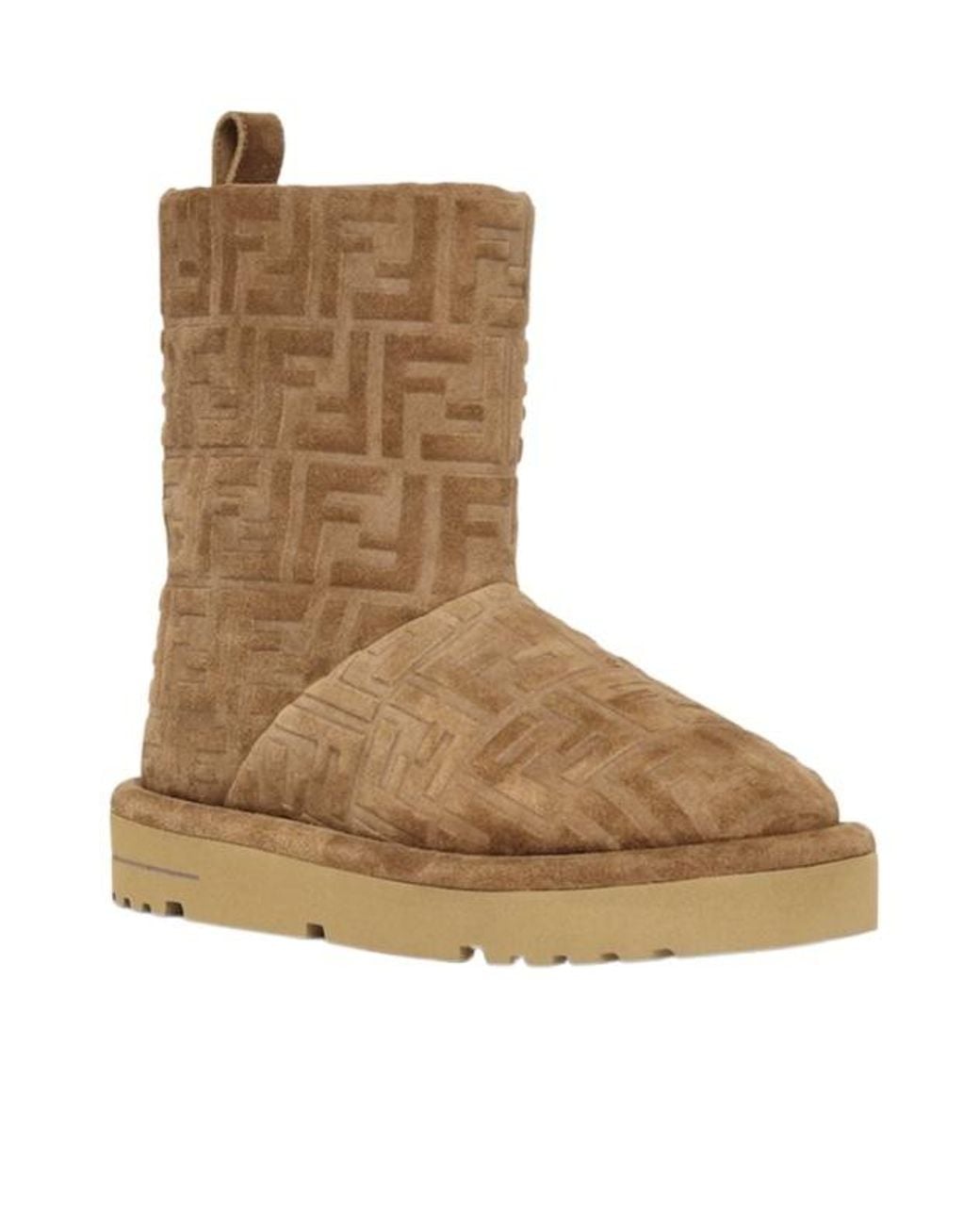 Fendi Brown Après Chic Ff Embossed Suede Boots