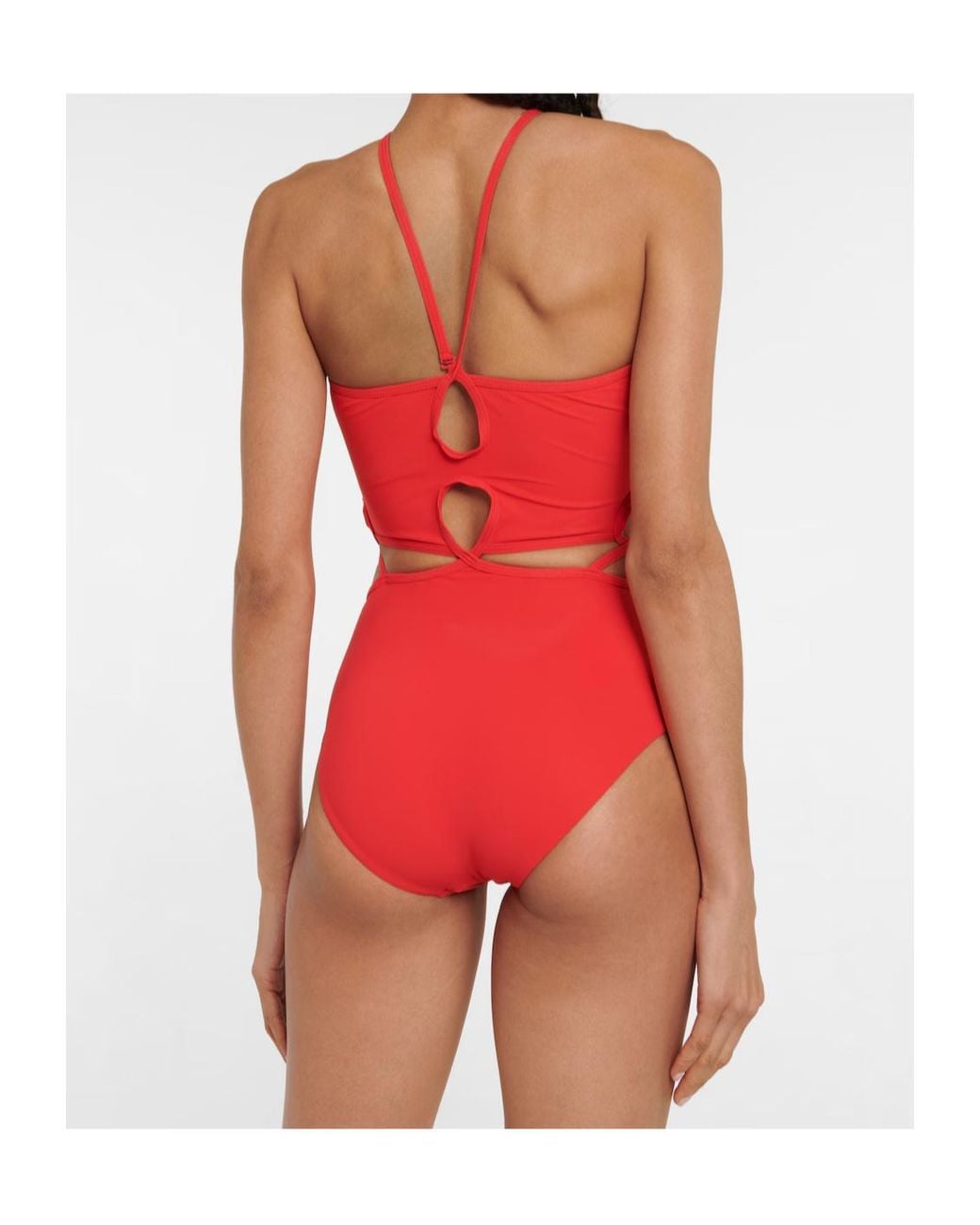 Christopher Esber Red Hollow-Out One-Piece Swimsuit