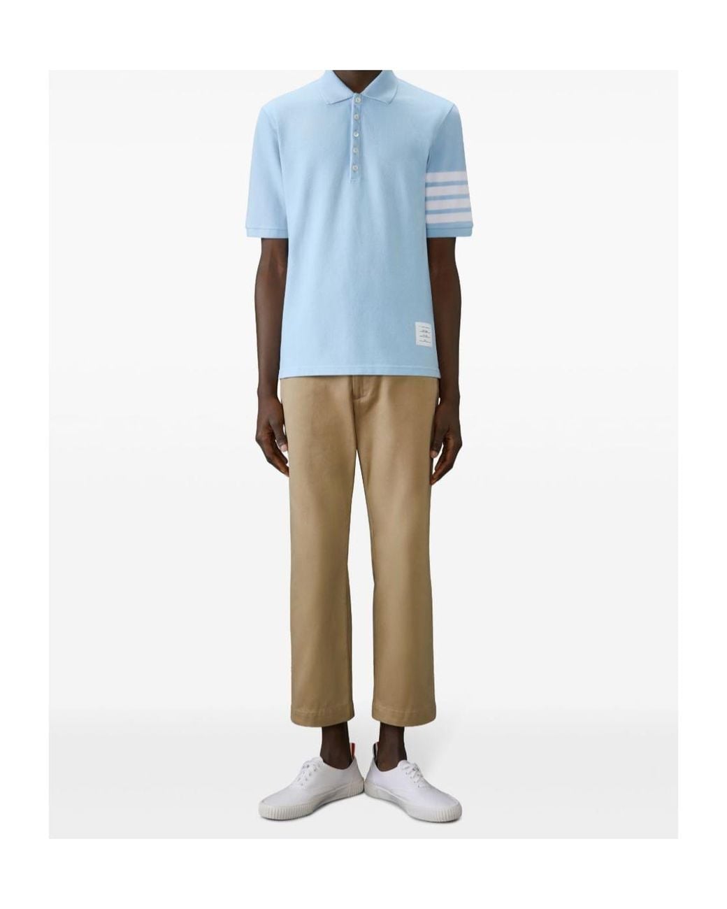 Thom Browne Blue Hector Bunny -Bar Polo Shirt for men