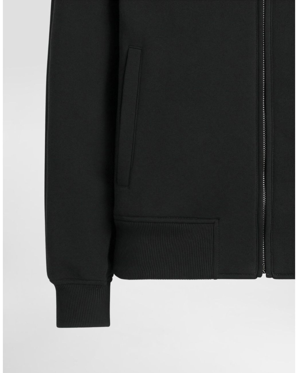 Dolce & Gabbana Black Heraldic Patch Drawstring Hoodie for men