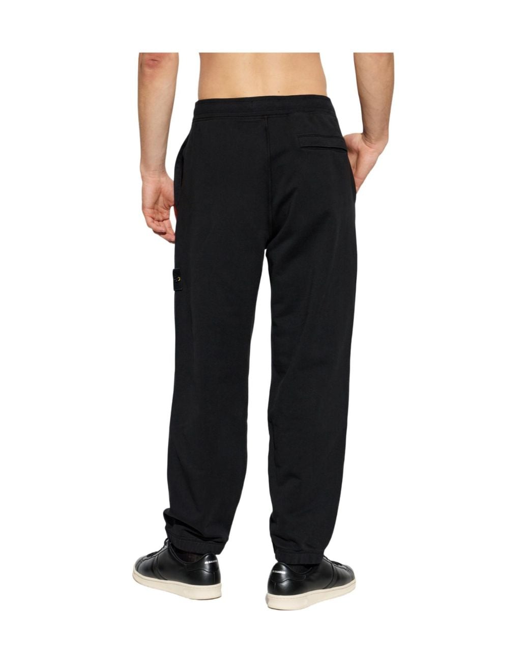 Stone Island Black Logo Patch Sweatpants for men
