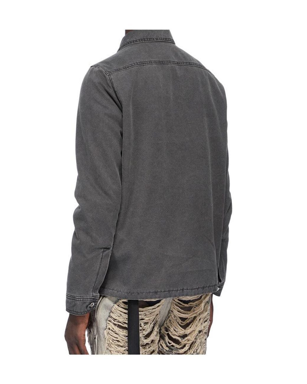 Rick Owens Gray Button-Up Shirt for men