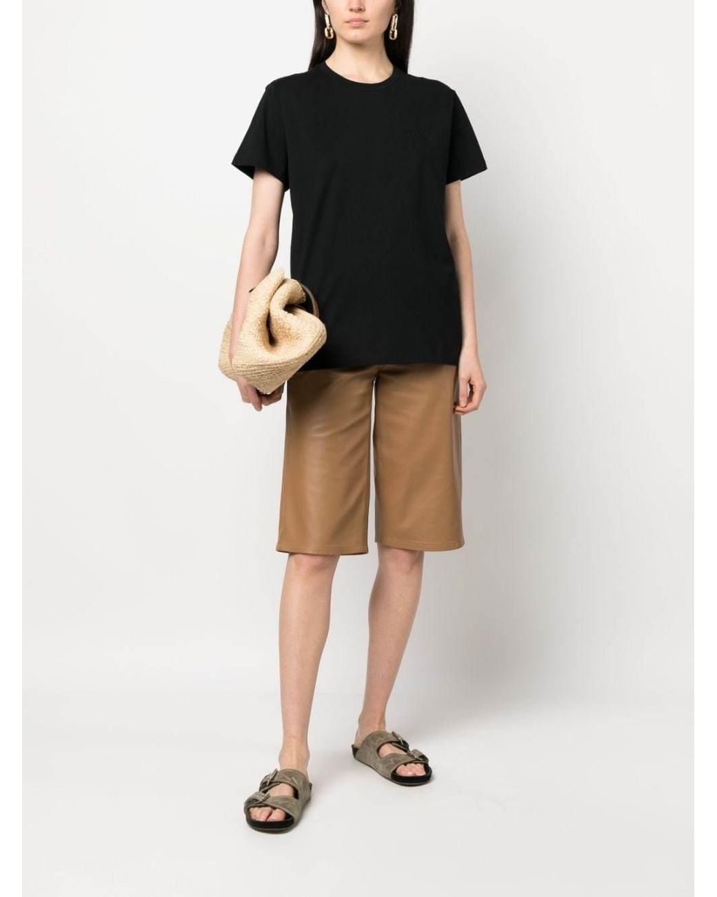 Isabel Marant Black Logo Printed Crewneck T-Shirt