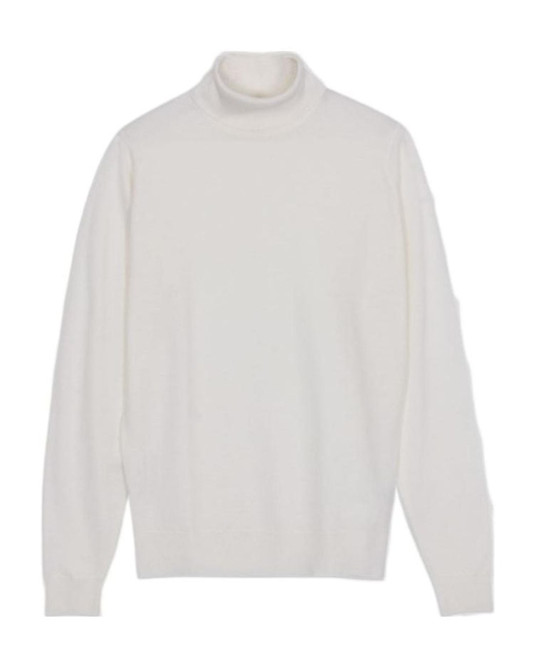 John Smedley White Cherwell Roll Neck Jumper for men