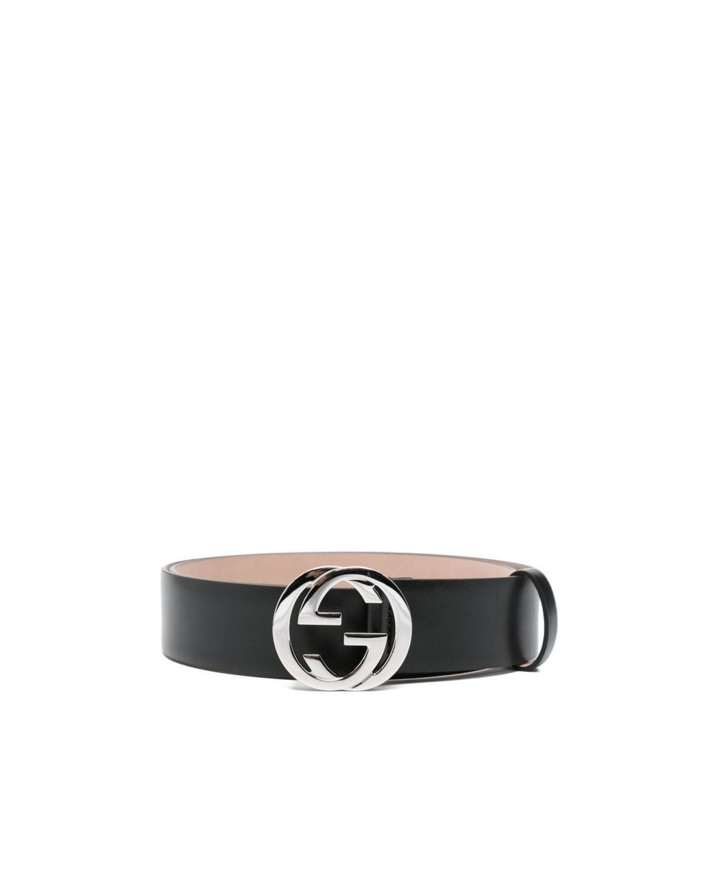 Gucci White Interlocking Logo Buckle Belt for men
