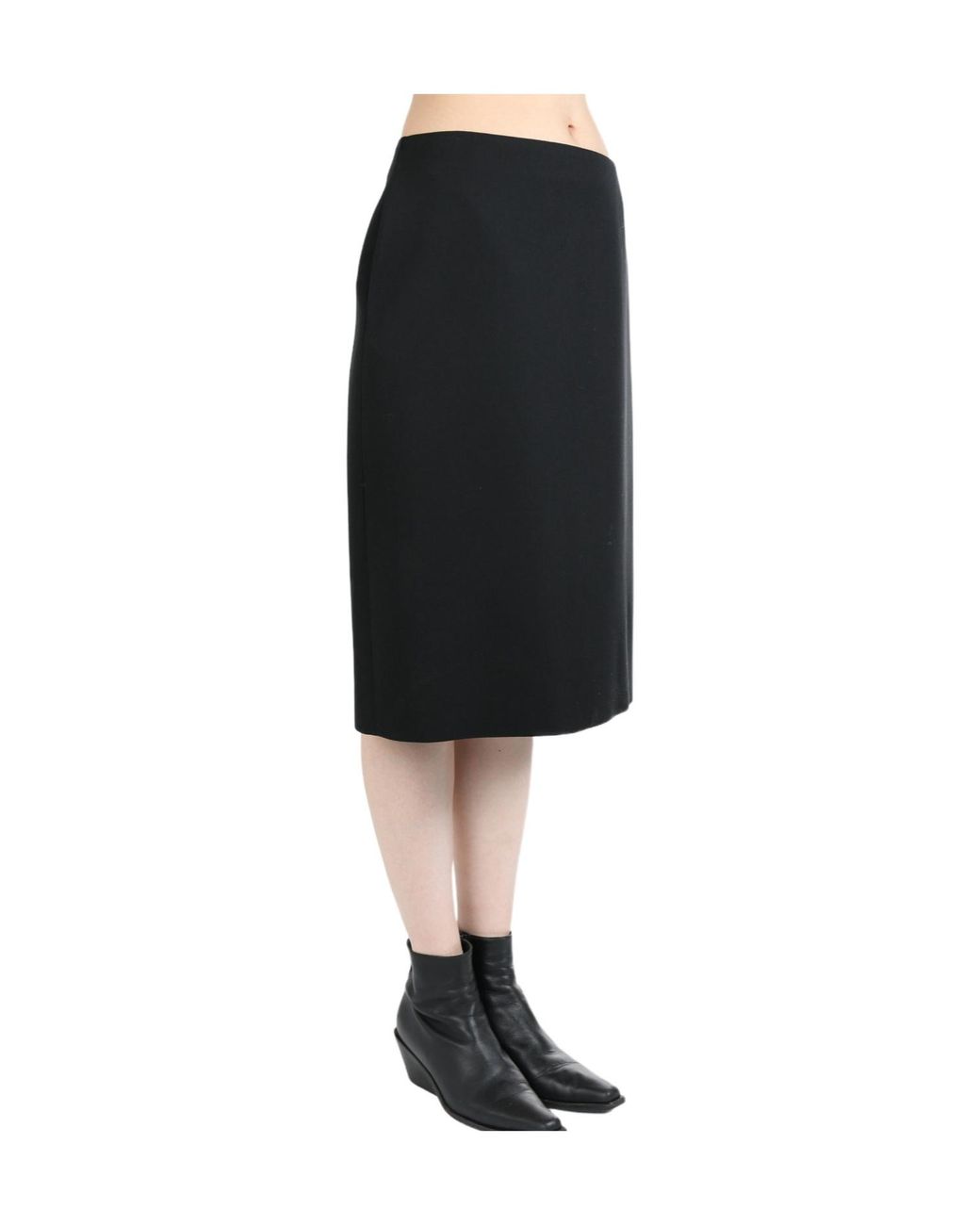 The Row Black Split Zipper Skirt