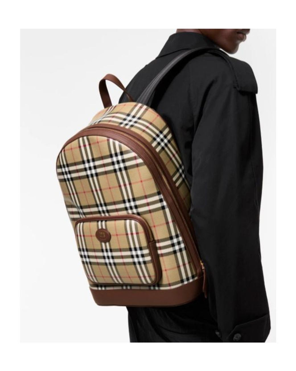 Burberry Multicolor Check Zip-Around Backpack for men