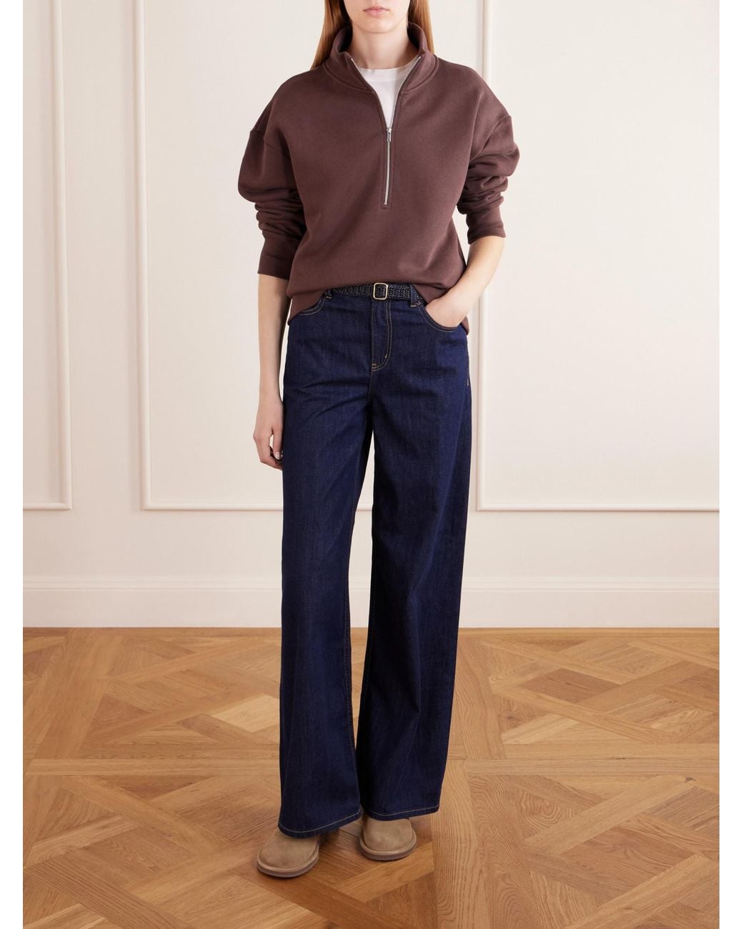 Studio Nicholson Brown Thalen Cotton-Jersey Fleece Sweatshirt