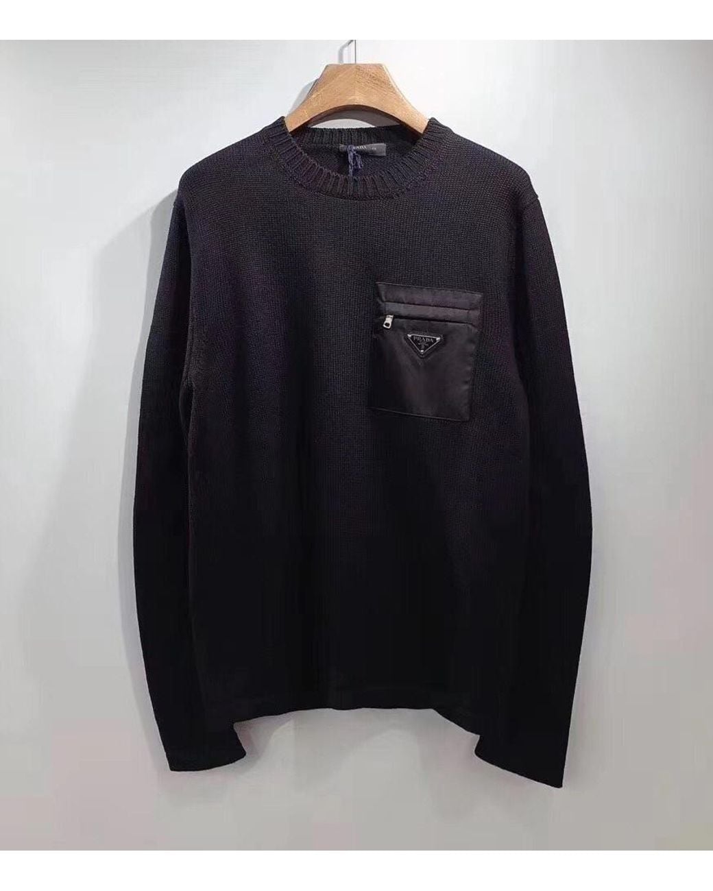 Prada Blue Dark Logo Pullover for men
